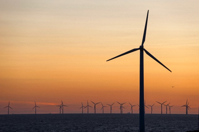 Wind Turbines and Dock Cranes, Liverpool Docks